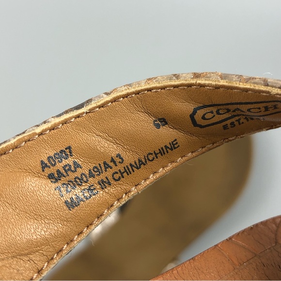 Coach Sara Women’s Metallic Animal Print Slip On Sandals Size 6B - Picture 5 of 6